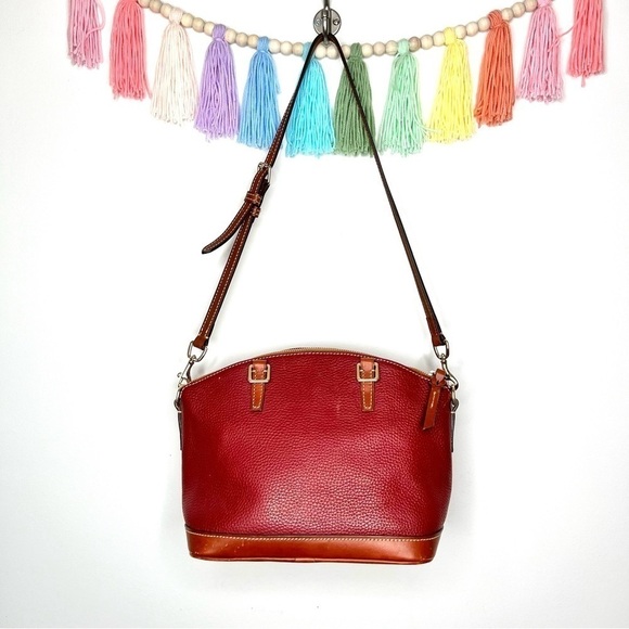 Dooney & Bourke Handbag Pebble Grain Leather Darcy Burgundy Satchel Crossbody - Picture 13 of 16